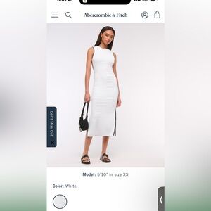 Abercrombie & Fitch White Midi Dress